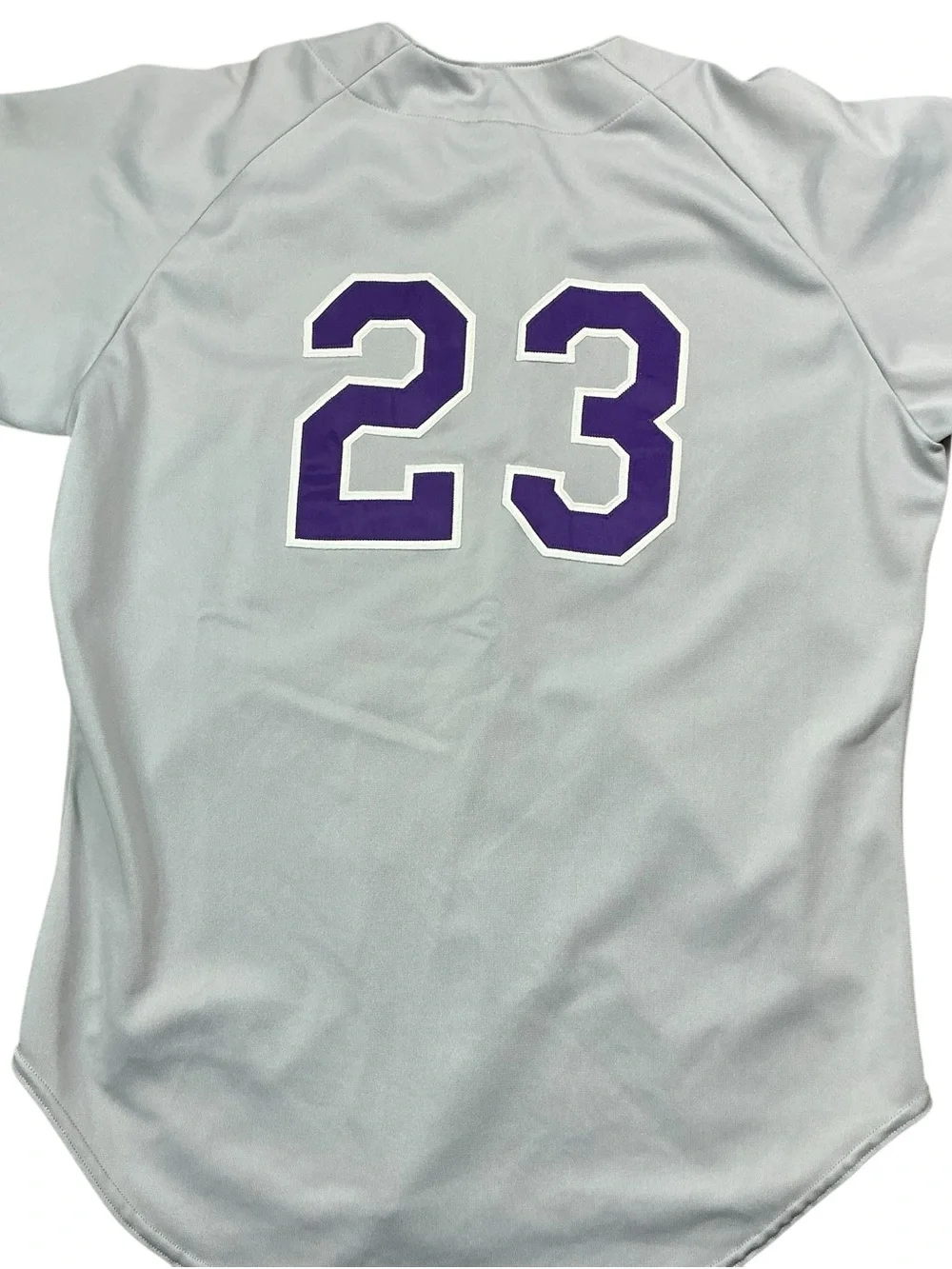 Vintage Colorado Rockies MLB Rawlings purple and gray #23 fan jersey